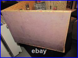 Vintage school dollhouse cardboard classroom with 7 dolls + teacher 41x33x22