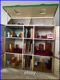 Vintage wooden Handmade dolls house & Furniture Job Lot Like Bly Manor