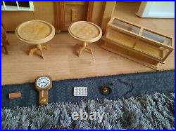 Vintage wooden dolls house with accessories & furniture, vintage dolls, COLLECTABL