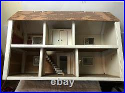 Vtg Keystone Dollhouse Large 6 Rooms Wooden 1940s Parliament