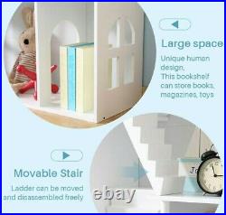 White Wooden Kids 3 Storey Doll House With Mansion Playhouse Toy furniture toys