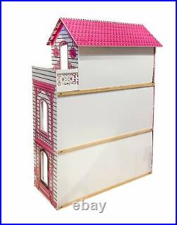 Wood Dollhouse 3 floors with furniture accessories Playhouse Dolls Mansion Doll House