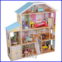 Wood Dollhouse 4 floors with furniture accessories Playhouse Dolls Mansion Doll House