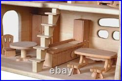 Wooden 3-Level Dollhouse ELIZAVETA Gift for Girl DIY Kit witho Furniture