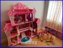 Wooden Barbie/Dollhouse, KidKraft+ dolls+furniture+horses(move and sound)+clothes