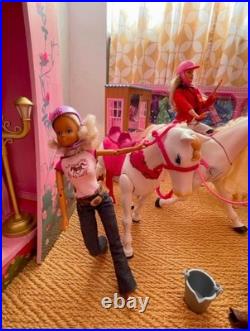 Wooden Barbie/Dollhouse, KidKraft+ dolls+furniture+horses(move and sound)+clothes