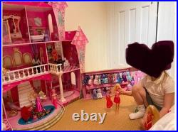 Wooden Barbie/Dollhouse, KidKraft+ dolls+furniture+horses(move and sound)+clothes