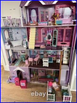 Wooden Barbie House With Huge Bundle Of Accesories, Furniture, Dolls