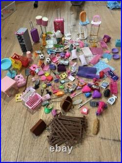 Wooden Barbie House With Huge Bundle Of Accesories, Furniture, Dolls