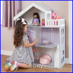 Wooden Bookcase Dolls House Children Kids Girls Furniture Play House Grey