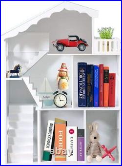Wooden Bookcase for Kids Bookshelf Doll House Toys Books Storage Organiser Shelf