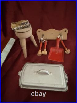Wooden Bulk Tin Accessories Antique Dollhouse Kitchen House Wooden Bulk Tin Accessories Antique Dollhouse Kitchen House