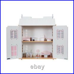 Wooden Cottage Dollhouse Realistic Details And Furniture Xmas Gift 2020 New S1
