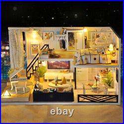 Wooden DIY Miniature Room with Music/Dust Cover/Light/Accessories DIY Doll House