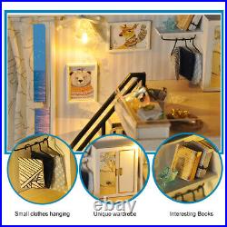 Wooden DIY Miniature Room with Music/Dust Cover/Light/Accessories DIY Doll House