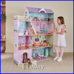 Wooden Doll House 3 Storey with 26 Accessories Playset Gift Ideas For Kids NEW