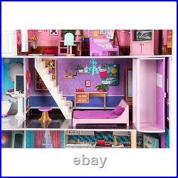 Wooden Doll House Classic Playset With Accessories Furniture Kids Girls Toy NEW
