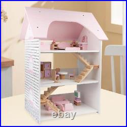 Wooden Doll House Craft DIY Pretend House for Girls 3 Years and up Children Wooden Doll House Craft DIY Pretend House for Girls 3 Years and up Children
