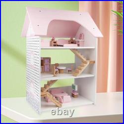 Wooden Doll House Craft DIY Pretend House for Girls 3 Years and up Children Wooden Doll House Craft DIY Pretend House for Girls 3 Years and up Children