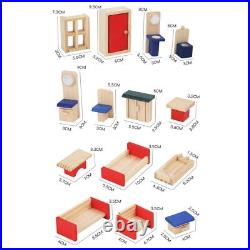 Wooden Doll House Craft Doll House Toy for Kids Age 3 and up Christmas Gift