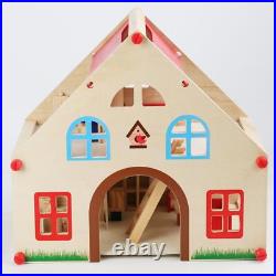 Wooden Doll House Craft Doll House Toy for Kids Age 3 and up Christmas Gift