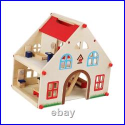 Wooden Doll House Craft Doll House Toy for Kids Age 3 and up Christmas Gift