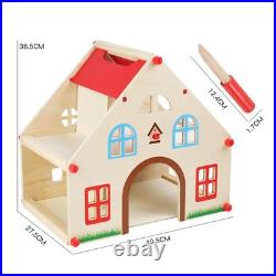 Wooden Doll House Craft Doll House Toy for Kids Age 3 and up Christmas Gift