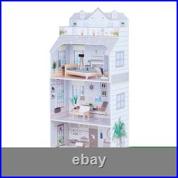 Wooden Doll House Grey 61.0(L) x 29.5(W) x 131.5(H) High-Quality 8 Accessories