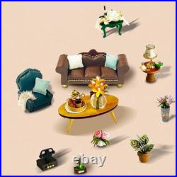 Wooden Doll House Kit DIY Miniature Decorative with Furniture Artwork Handmade