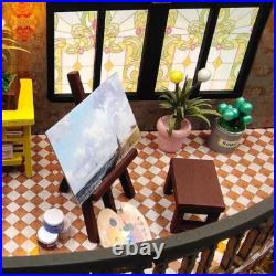 Wooden Doll House Kit DIY Miniature Decorative with Furniture Artwork Handmade