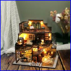 Wooden Doll House Kit DIY Miniature Decorative with Furniture Artwork Handmade