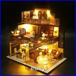 Wooden Doll House Kit DIY Miniature Decorative with Furniture Artwork Handmade