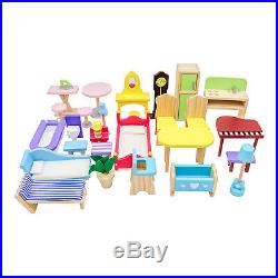 Wooden Doll House Mansion Toy 8 Rooms 4 Storeys Furniture Perfect Christmas Gift