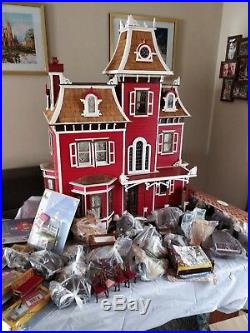 Wooden Doll House With Staircase, Electricity, Furniture, Dolls & Magazines