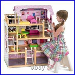 Wooden Doll's House with Accessories FAST&FREE UK DELIVERY