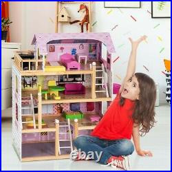 Wooden Doll's House with Accessories Girl Toy