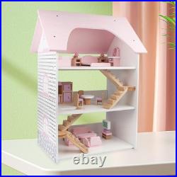 Wooden Dollhouse DIY Pretend House Educational Toy 3 Layer Creative Pretend Toy