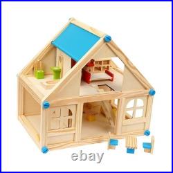 Wooden Dollhouse Dollhouse Kit Model Craft with Furniture and Accessories Wooden Dollhouse Dollhouse Kit Model Craft with Furniture and Accessories