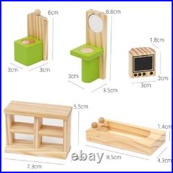 Wooden Dollhouse Dollhouse Kit Model Craft with Furniture and Accessories