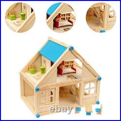 Wooden Dollhouse Dollhouse Kit Model Craft with Furniture and Accessories