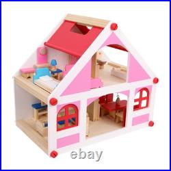 Wooden Dollhouse Easy to Assemble Imagination Development Playhouse with