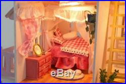 Wooden Dollhouse Fashion Doll House Furniture DIY Home Toy For Girls Big Size