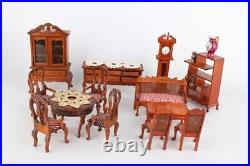 Wooden Dollhouse Furniture 21 Piece Living Room Bathroom Wings Sewing Machine