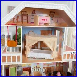 Wooden Dollhouse Furniture Doll Girls Playhouse Play House Barbie Size 13pcs