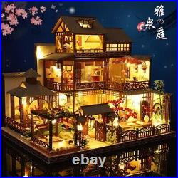 Wooden Dollhouse Japanese Architecture Doll Houses Mini natures with Furniture