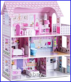 Wooden Dollhouse Large 3 Storey Dollhouse with Furniture Accessories Gift