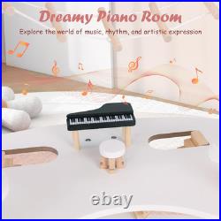 Wooden Dollhouse Luxury 3 Storey Kids Dolls House with 31 Furniture 7 Rooms