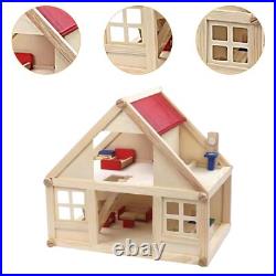 Wooden Dollhouse for Kids Two Layer Playset for Kids Toddlers 3 Years and Wooden Dollhouse for Kids Two Layer Playset for Kids Toddlers 3 Years and