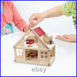 Wooden Dollhouse for Kids Two Layer Playset for Kids Toddlers 3 Years and up Wooden Dollhouse for Kids Two Layer Playset for Kids Toddlers 3 Years and up