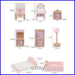 Wooden Dollhouse with Furniture and Accessories Creative Role Imagination Wooden Dollhouse with Furniture and Accessories Creative Role Imagination